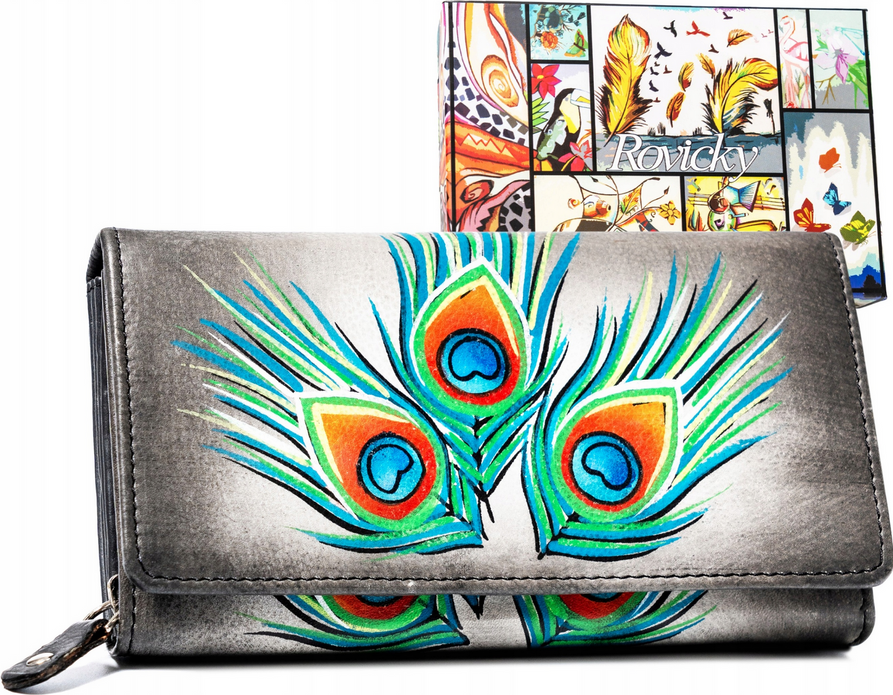Rovicky sivá peňaženka s farebným vzorom V343 R-N22-ART Veľkosť: ONE SIZE