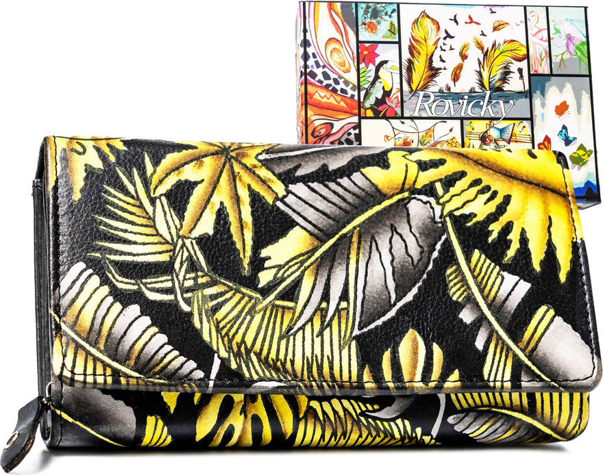 Rovicky veľká kožená peňaženka so vzormi V341 R-N22-ART Veľkosť: ONE SIZE