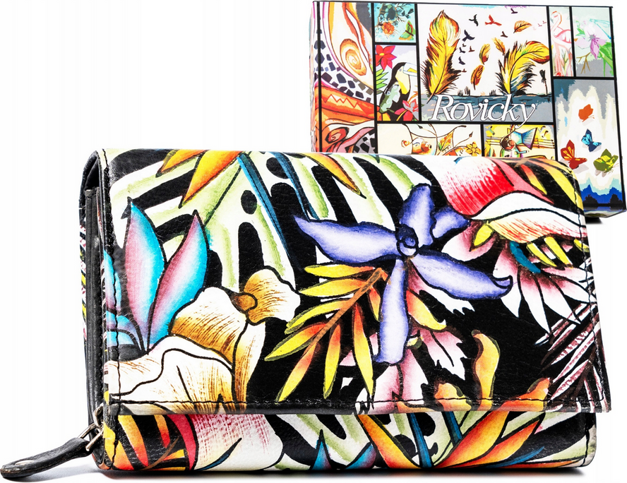 Rovicky stredná dámska peňaženka s farebným vzorom V336 R-N19-ART Veľkosť: ONE SIZE