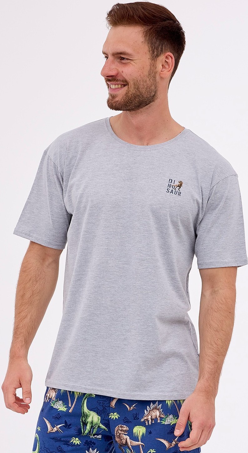 Sivo-modré pyžamo so vzorom Cornette Dinosaur Plus 326/272 Dinosaur 2 Kr/r 3XL-5XL Veľkosť: 5XL