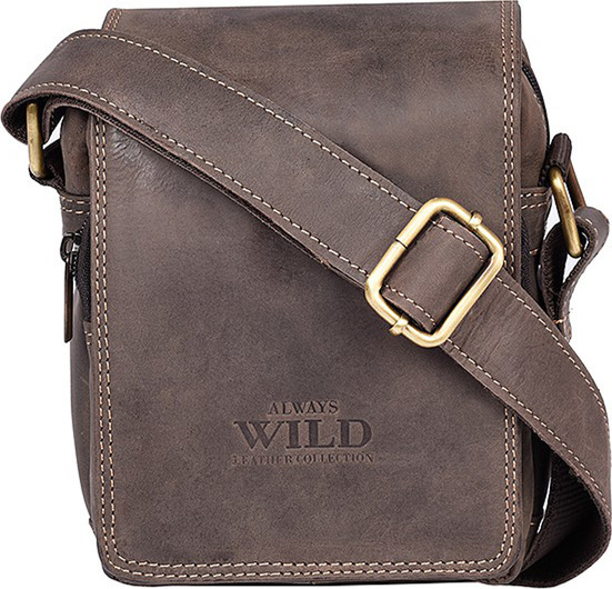 Always Wild hnedá pánska kožená taška z nubukovej kože 250591-MH Veľkosť: ONE SIZE