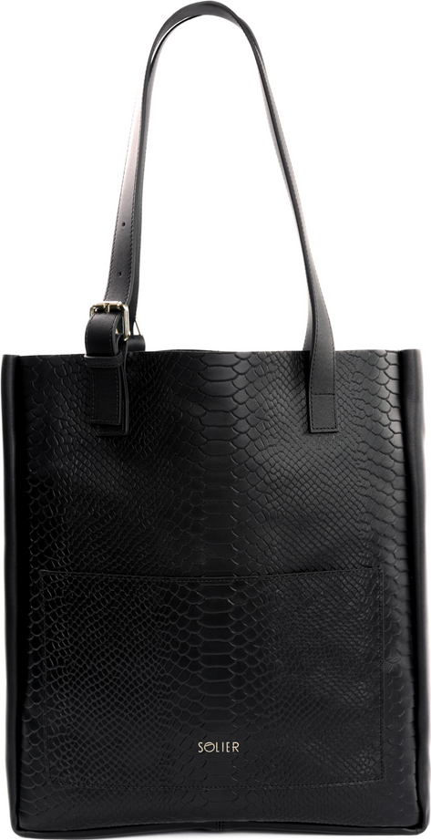 Fiore Čierna dámska kabelka so vzorom krokodílej kože (TORBA FL27 FIORE BLACK SNAKE) Veľkosť: ONE SIZE