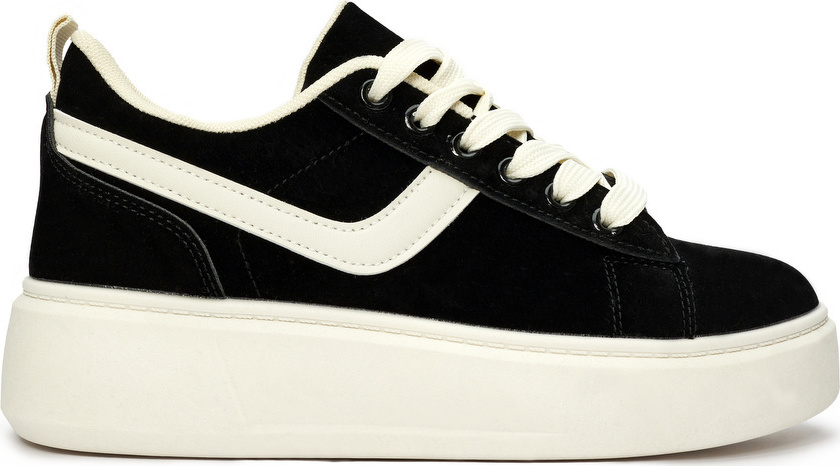 Semišové čierne dámske topánky na platforme CC256B Veľkosť: 39