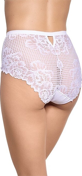 Čipkové nohavičky s vysokým pásom Gabidar 201 S-2XL Veľkosť: 2XL, Barva: biela