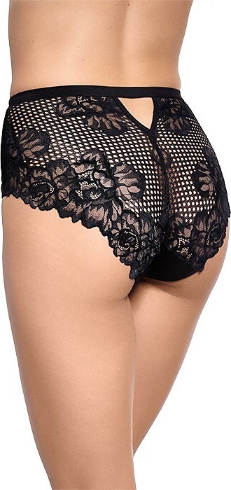 Čipkové nohavičky s vysokým pásom Gabidar 201 S-2XL Veľkosť: L, Barva: čierna