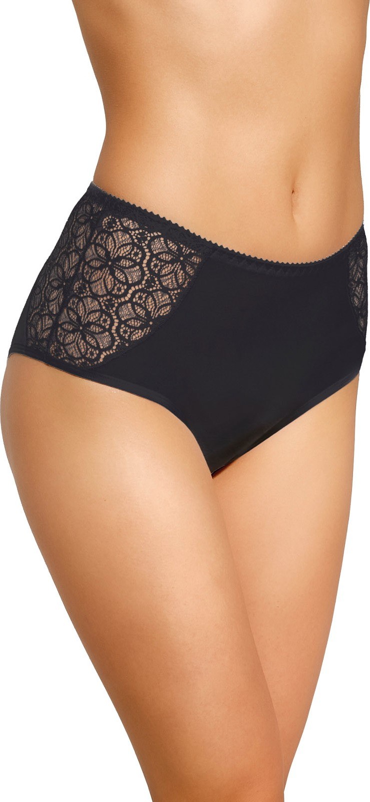 Bavlnené nohavičky s čipkovými bokmi Gabidar 067 M-2XL Veľkosť: 2XL, Barva: čierna