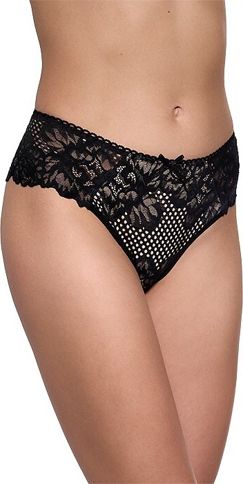 Klasické nohavičky zdobené čipkou Gabidar 202 S-XL Veľkosť: M, Barva: čierno-béžová