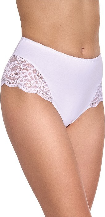 Klasické nohavičky s čipkovými bokmi Gabidar 207 M-3XL Veľkosť: 3XL, Barva: biela
