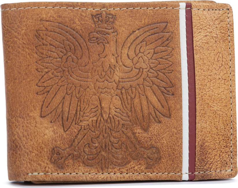 Svetlohnedá pánska peňaženka s originálnym motívom D017 N992A-HP-BL Veľkosť: ONE SIZE