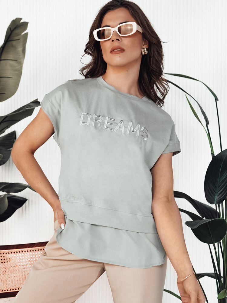 Pistáciové dámske tričko s podšívkou DREAMY RY2546 Veľkosť: M