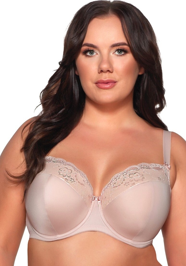 Dámska podprsenka Ava 2112 s čipkou Veľkosť: 90C, Barva: Béžová