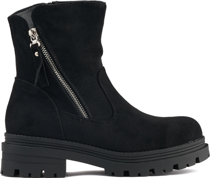 Čierne dámske členkové topánky s ozdobným zipsom SP259B Veľkosť: 36