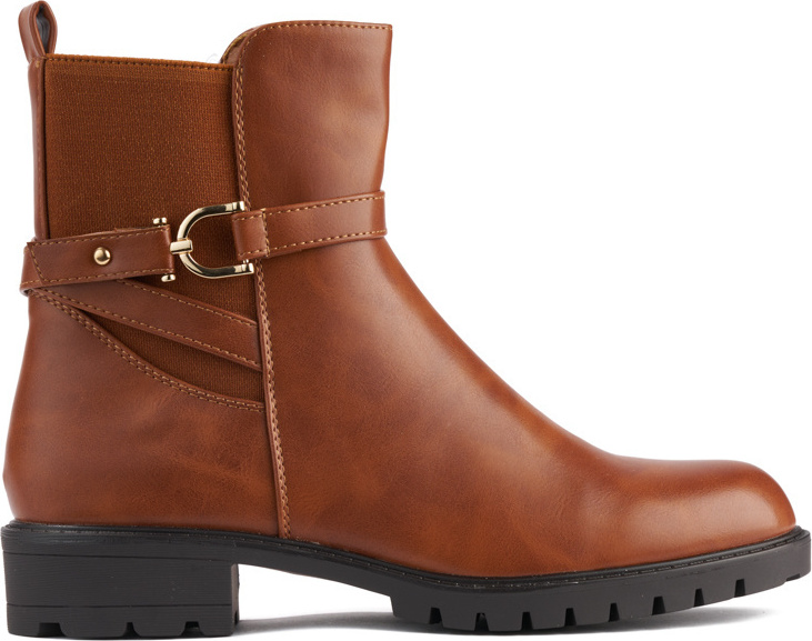 Hnedé členkové dámske topánky s ozdobnou sponou YL162C Veľkosť: 36