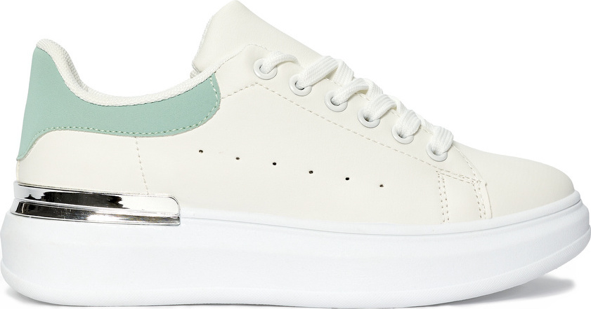 Biele tenisky dámske s mintovým doplnkom JDJ-18W/GR Veľkosť: 36