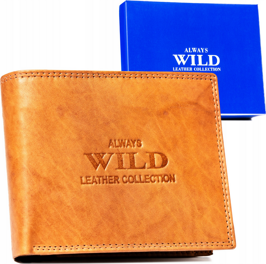 Always Wild svetlohnedá pánska kožená peňaženka A257 AW-N7-MAL Veľkosť: ONE SIZE