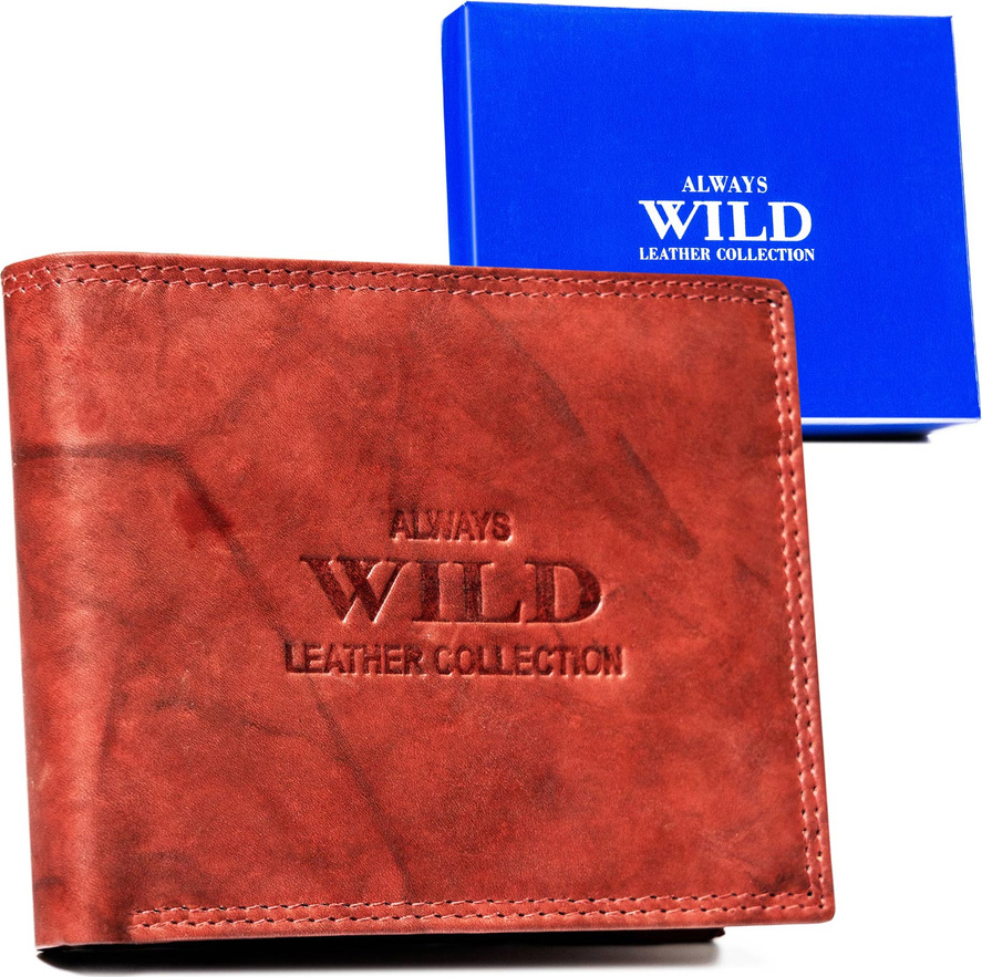 Always Wild hnedá pánska kožená peňaženka A256 AW-N7-MAL Veľkosť: ONE SIZE