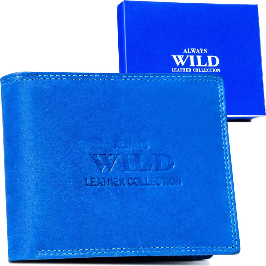 Always Wild modrá pánska kožená peňaženka A253 AW-N7-MAL Veľkosť: ONE SIZE