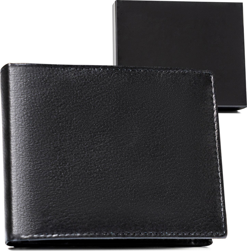 BASIC čierna pánska peňaženka z prírodnej kože D012 N992-SPDM-BOX Veľkosť: ONE SIZE