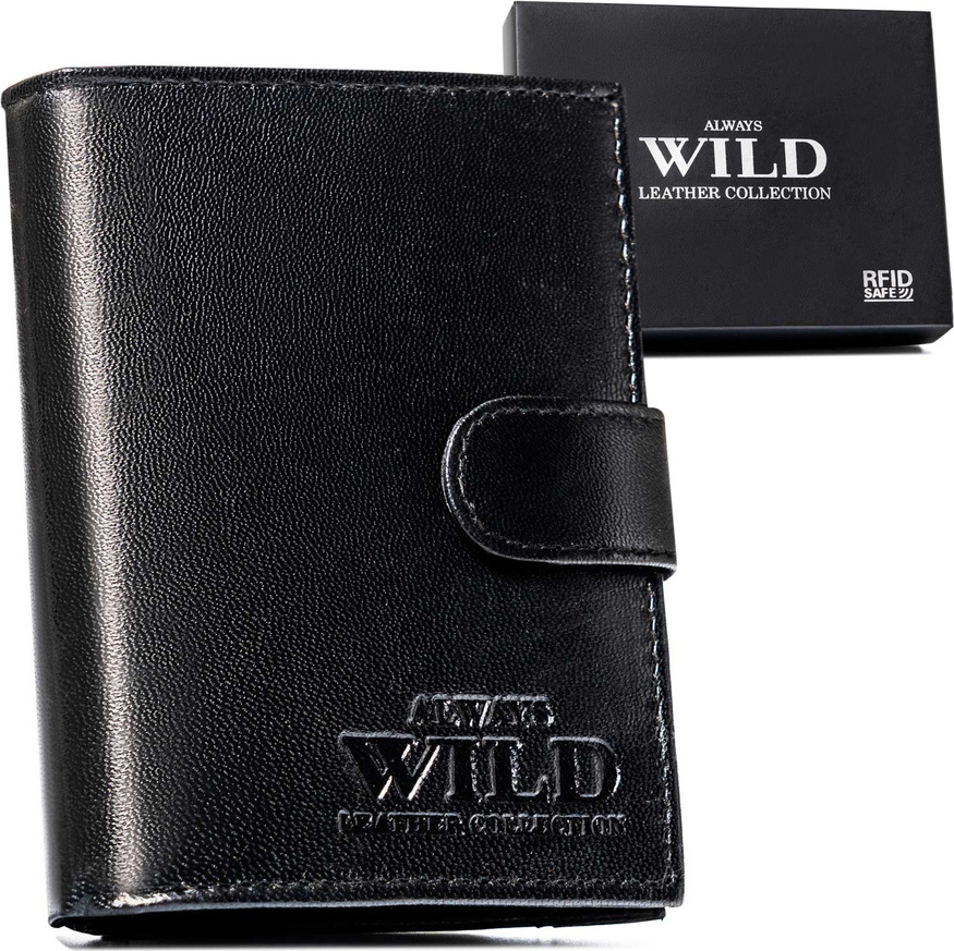 Always Wild čierna pánska peňaženka na patentku A247 N4L-P-GTS Veľkosť: ONE SIZE