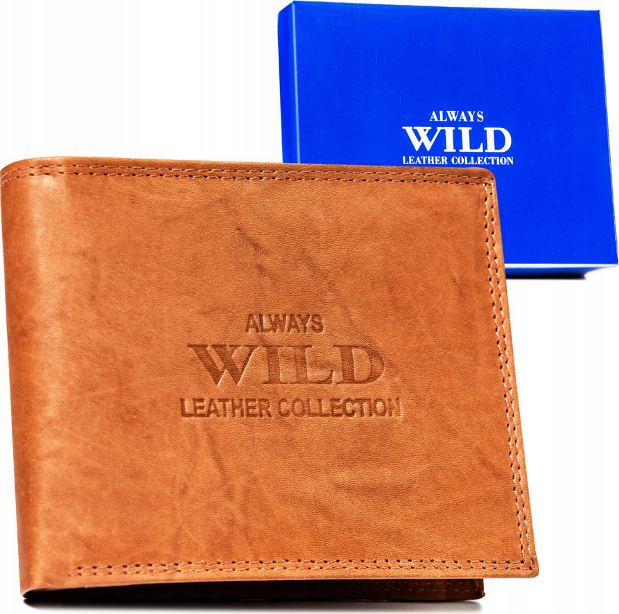 Always Wild svetlohnedá pánska peňaženka bez zapínania A237 AW-N992-MAL Veľkosť: ONE SIZE