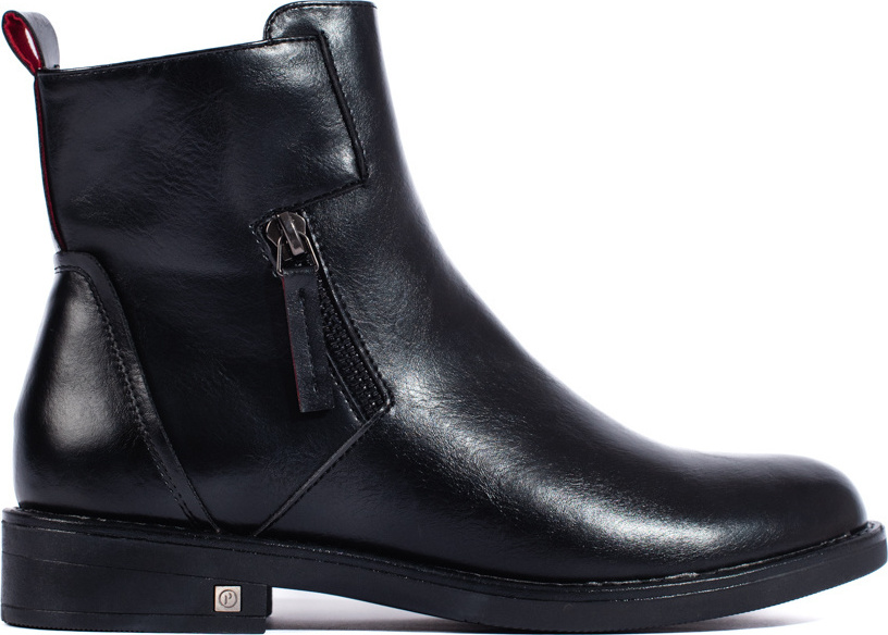 Čierne elegantné dámske členkové topánky 23-12180B Veľkosť: 36