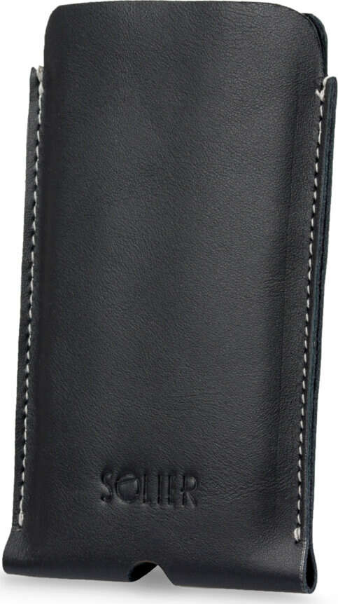 SOLIER Čierne matné kožené púzdro na telefón pre Iphone 11 (ETUI NA IPHONE 11 SA58 BLACK) Veľkosť: ONE SIZE