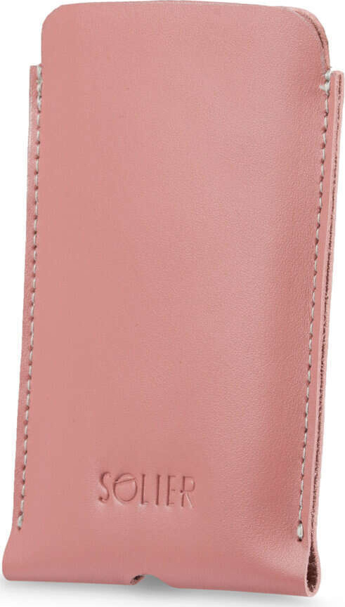 SOLIER Svetloružové kožené púzdro na telefón iPhone 11 (ETUI NA IPHONE 11 SA58 PINK) Veľkosť: ONE SIZE