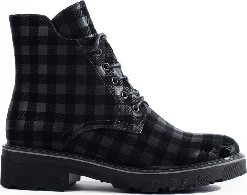 Čierne kárované Workery 3006-1B Veľkosť: 36