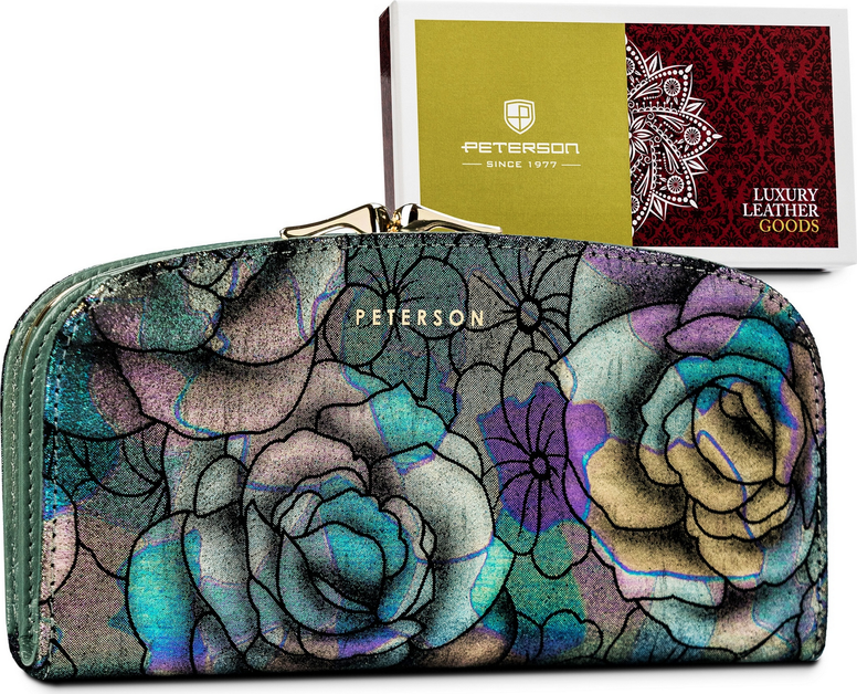Peterson Farebná zaoblená peňaženka s kvetmi Y122 PTN 42123-MD Veľkosť: ONE SIZE