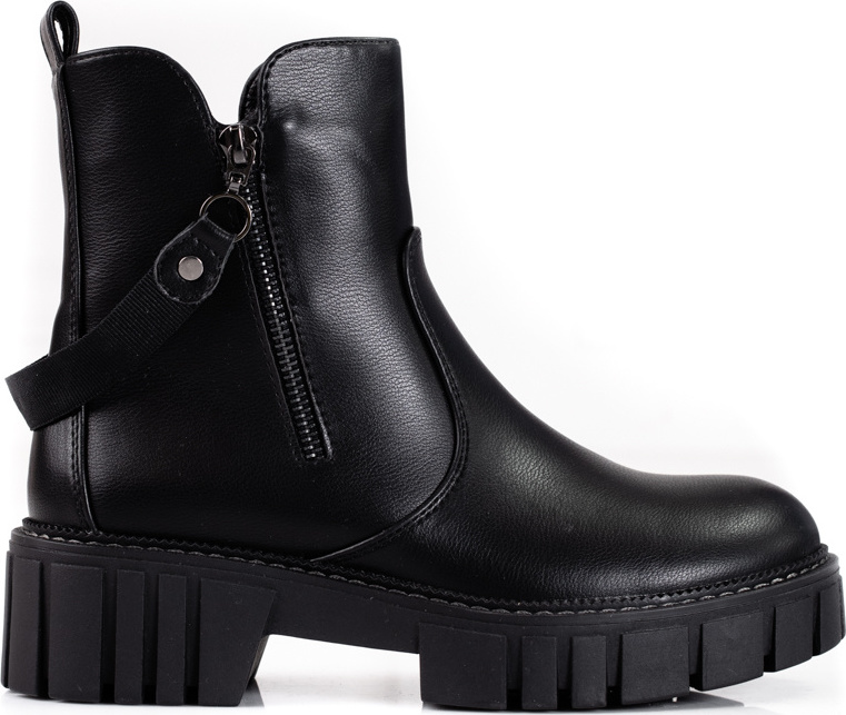 Dámske čierne workery so zdobením Shelovet TR888B.PU Veľkosť: 37