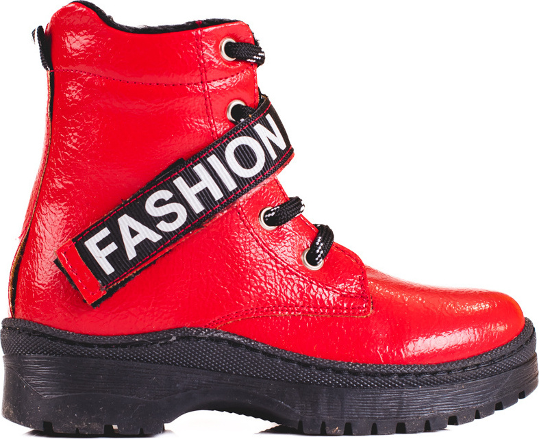 Červené dievčenské lakované workery 22-61064R Veľkosť: 26