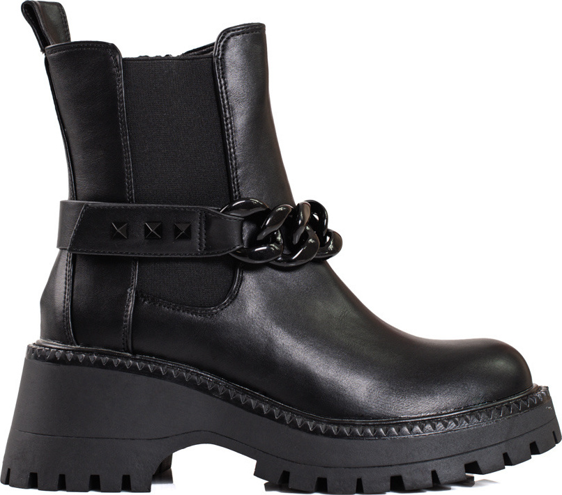 Čierne dámske workery s retiazkou BHRX7385B Veľkosť: 36