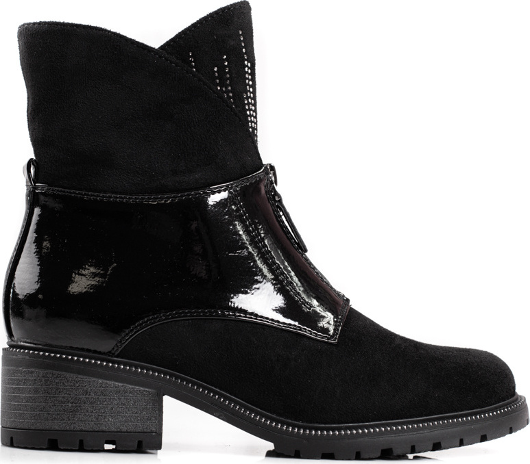 Dámske čierne nízke čižmy s kryštálikmi HF279B Veľkosť: 36