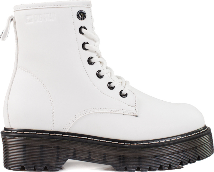 Dámske biele šnurovacie členkové topánky BIG STAR KK274536W Veľkosť: 39