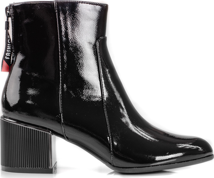 Lakované dámske čierne členkové topánky GD-FL2055B Veľkosť: 37