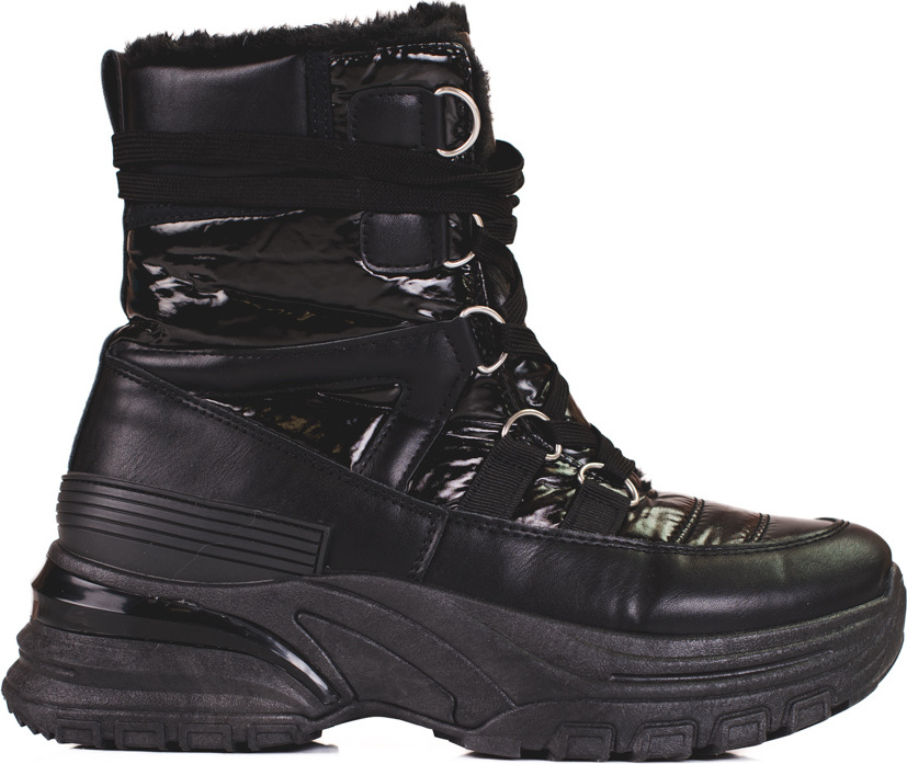 Čierne dámske snehule s kožúškom 22-16061B Veľkosť: 37