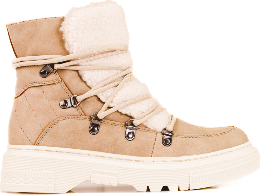 Béžové snehule dámske s kožušinou Shelovet GD-TL35BE Veľkosť: 36