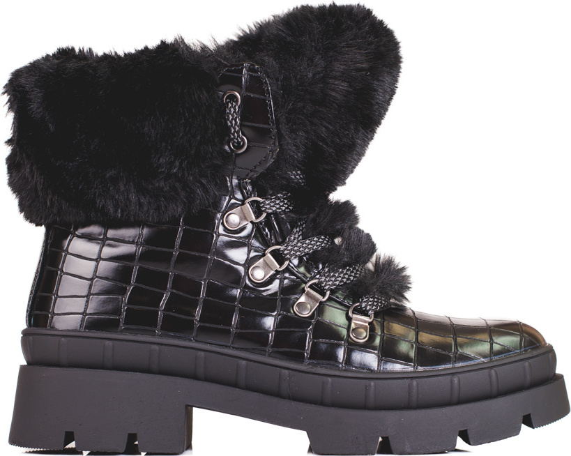 Traperky dámske s kožušinou Shelovet - čierne GD-TL45B Veľkosť: 36