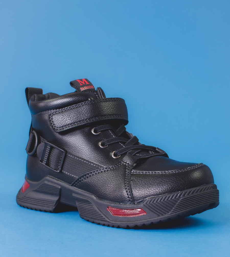 Chlapčenské čierne členkové topánky B959-1C-B/R Veľkosť: 34