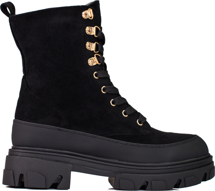 Dámske čierne workery na platforme 22-11067B Veľkosť: 37