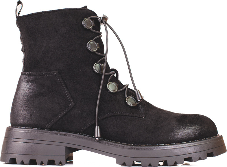 Čierne semišové dámske členkové topánky K22009A-B Veľkosť: 36