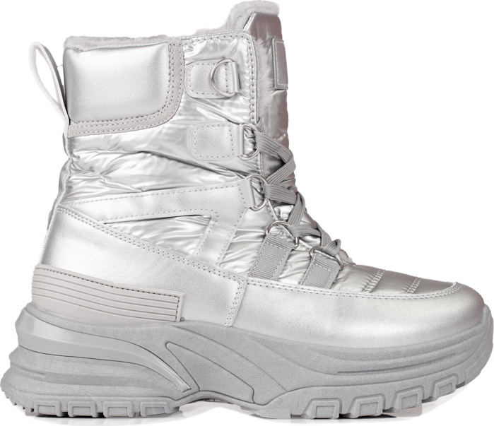 Dámske strieborné snehule s kožúškom 22-16061S Veľkosť: 37