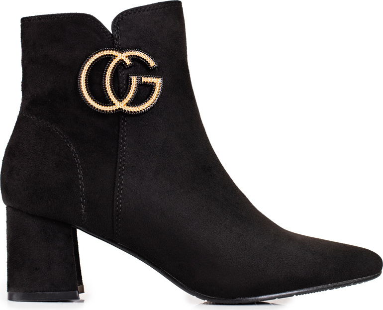 Semišové členkové topánky na podpätku GD-DO-625B Veľkosť: 36