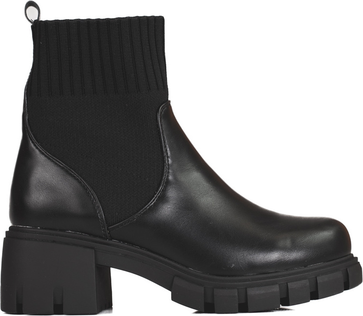 Dámske čierne členkové topánky s pružným zvrškom BM519B Veľkosť: 37