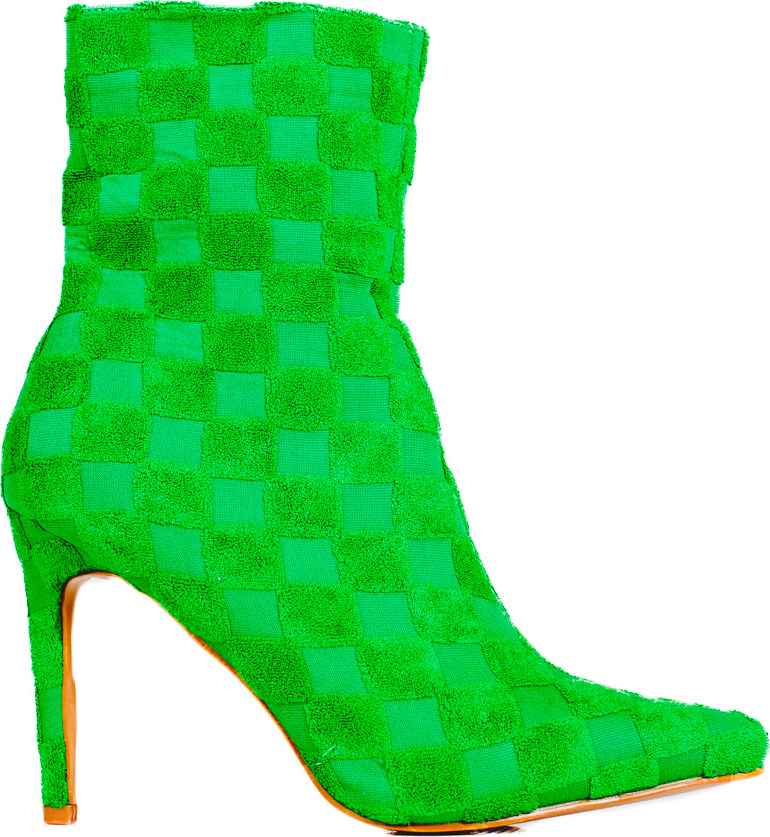 Nízke zelené čižmy na podpätku LII-185-2GR Veľkosť: 40