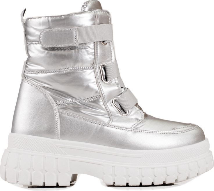 Dámske strieborné snehule so suchým zipsom LT294-3S Veľkosť: 37