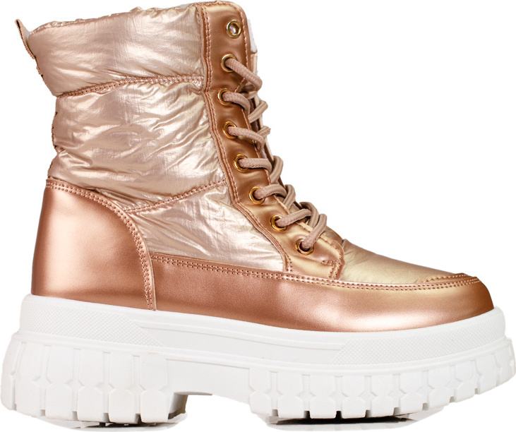 Zlaté dámske snehule so šnurovaním LT295-5GO Veľkosť: 38