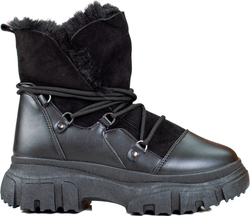 Čierne dámske snehule s kožúškom Shelovet NB577P-B Veľkosť: 36