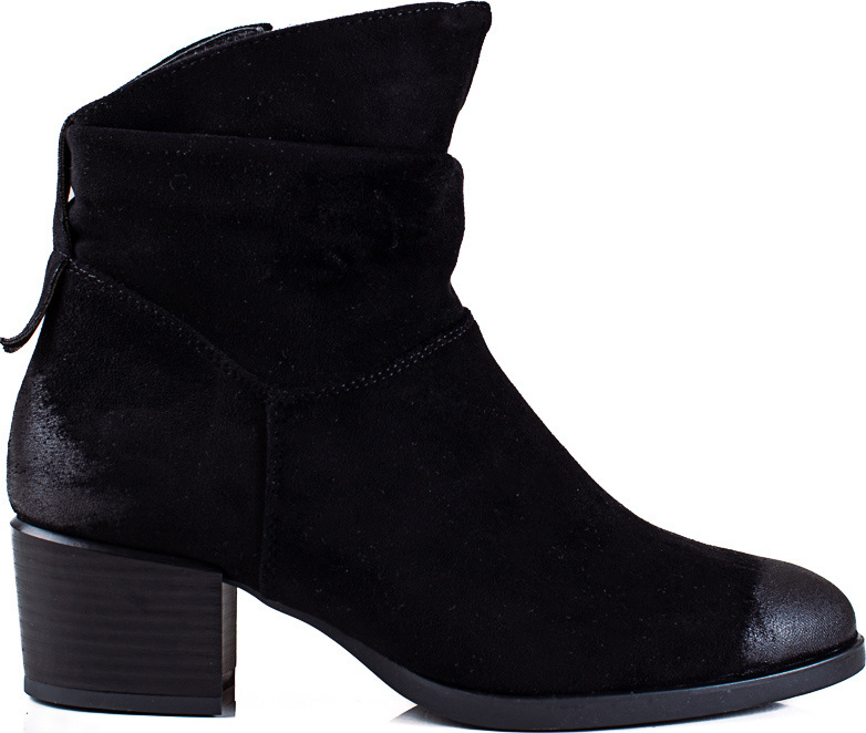 Čierne semišové členkové topánky 22-12108B Veľkosť: 37
