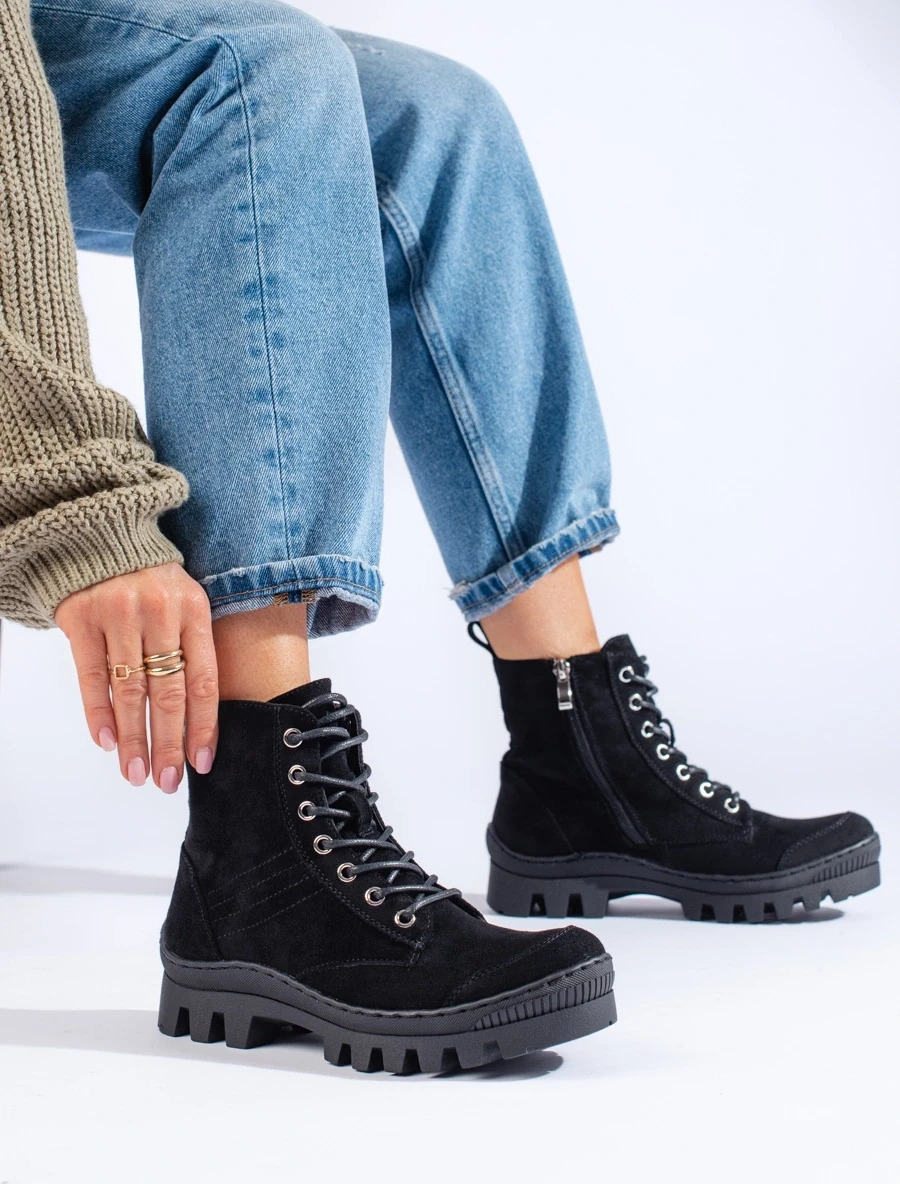 ČIERNE ŠNUROVACIE ČLENKOVÉ TOPÁNKY S.BARSKI GE13-13B Veľkosť: 38